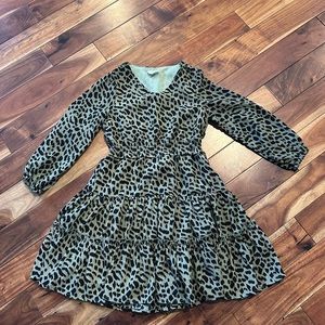 Hayden girls green and black pattern dress size youth small